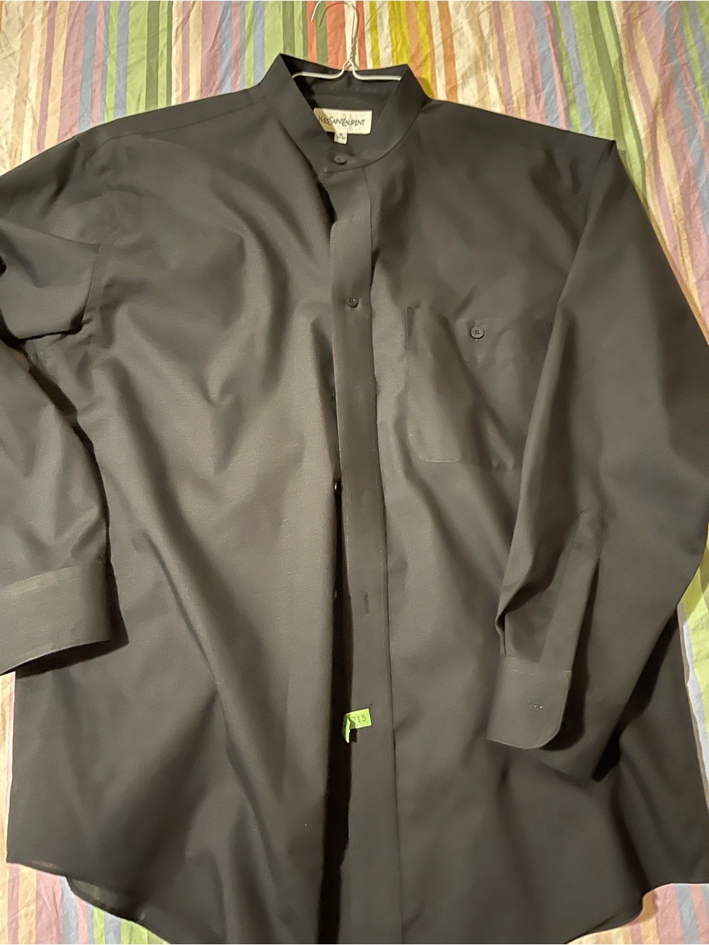 Yves Saint Laurent Black Stand-Collar Shirt Jacket